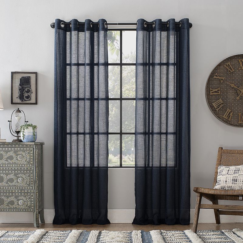 Archaeo Slub Textured Linen Blend Grommet Curtain Panel