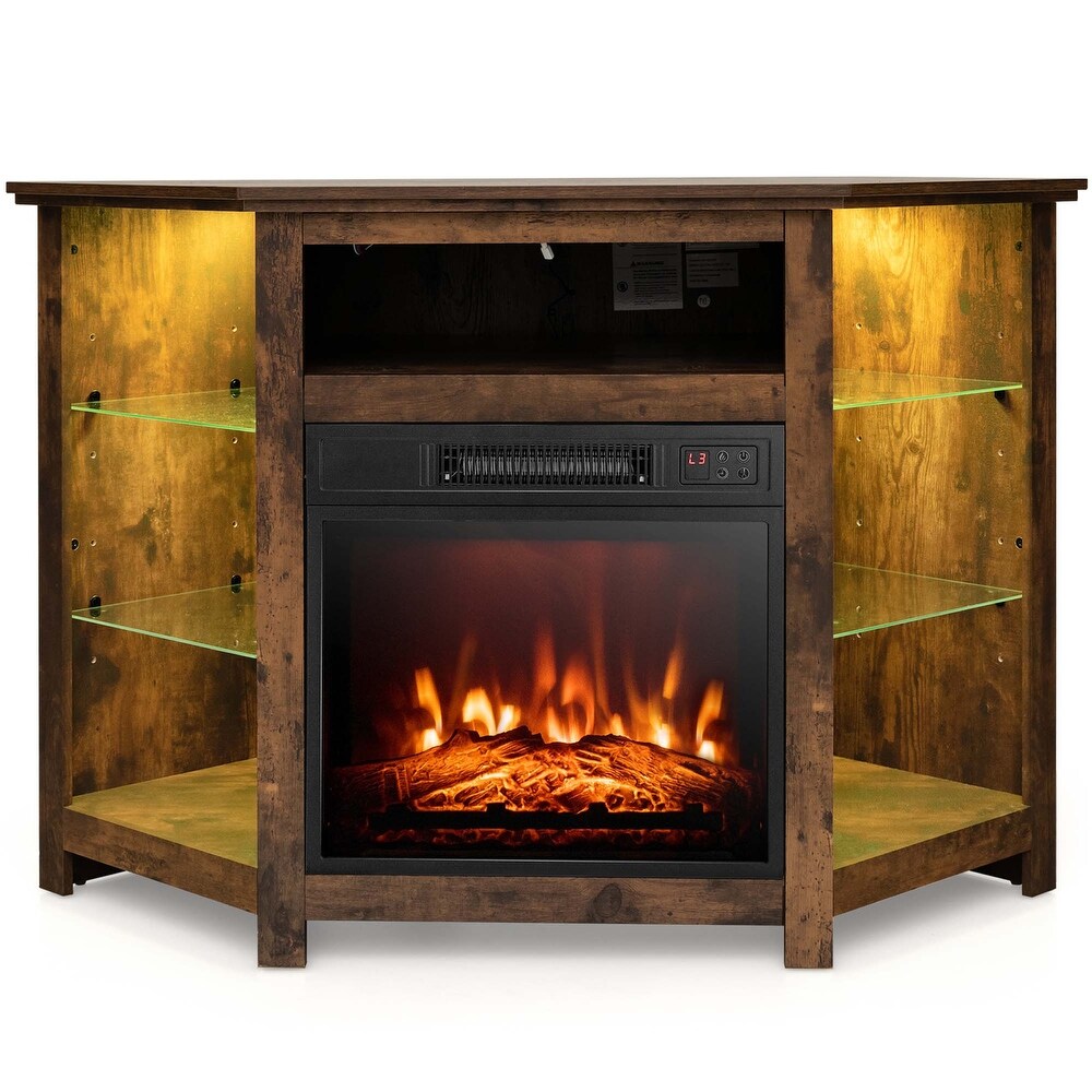 Costway Fireplace TV Stand w/ Led Lights   18\