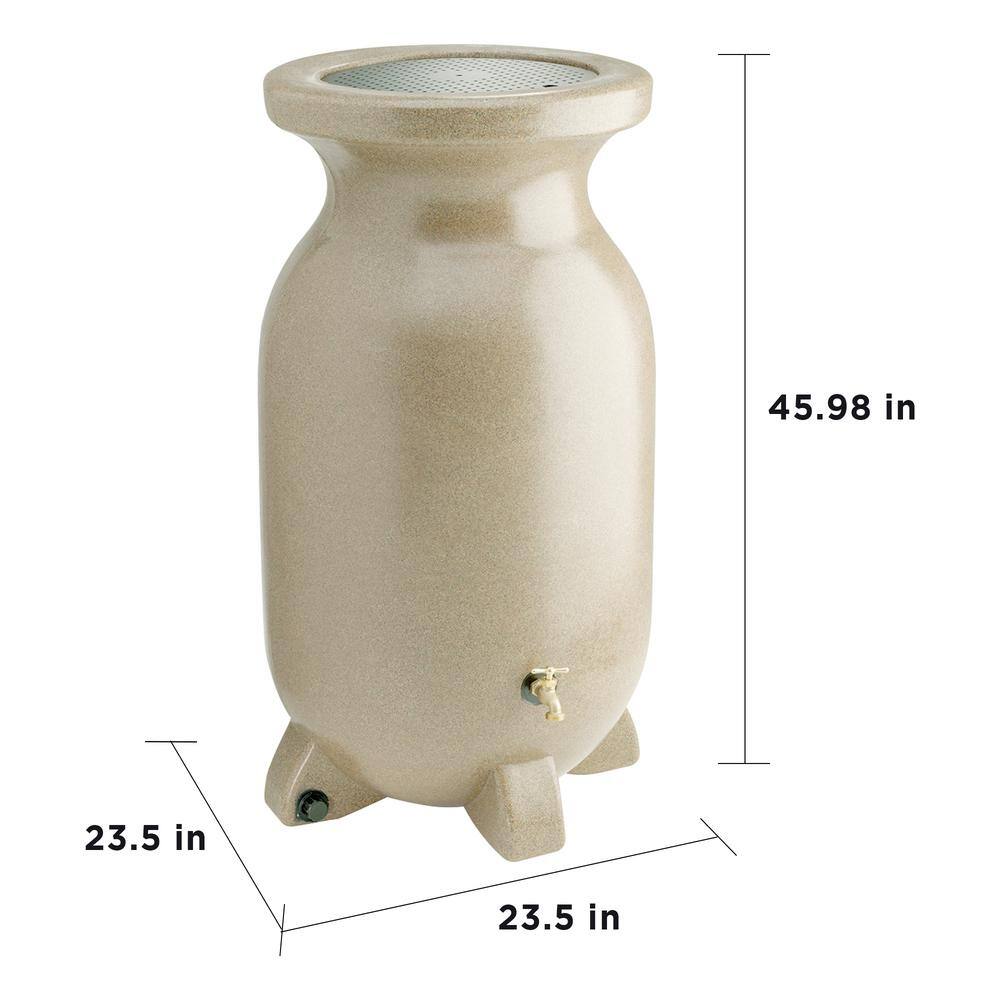 Koolatron Koolscapes Stone-Look Rain Barrel 75 Gal. (285L) Beige Eco-Friendly Gardening Water Conservation RBSS-75