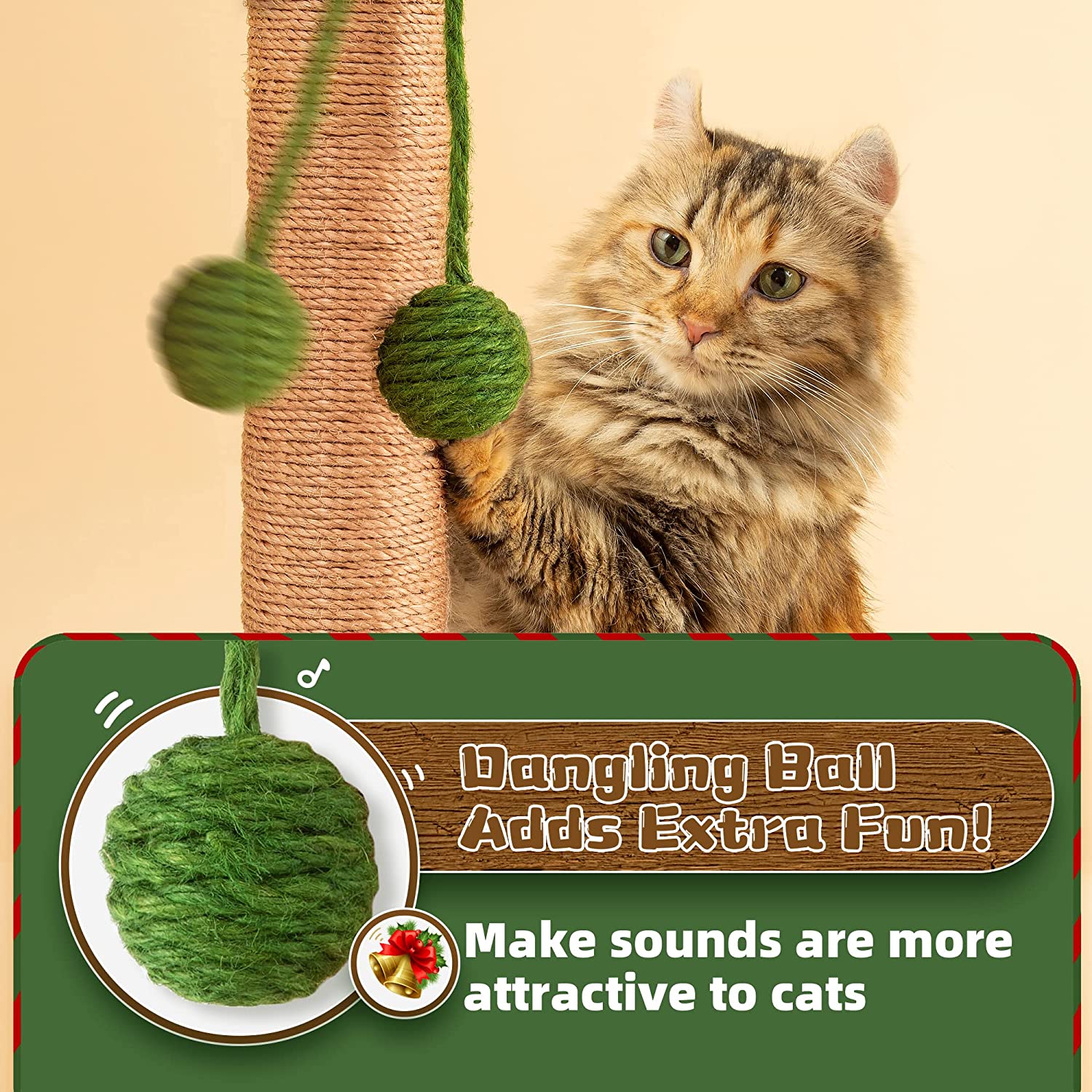 Cat Scratching Post 33 inch Tall Scratching Post for Indoor Cats Large Cat Scratching Post with Sisal Rope Cat Scratcher for Indoor Cats Cute Cat Scratching Post for Kitten