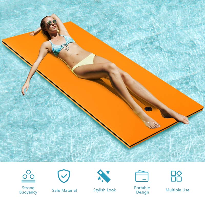 Personal Floating Oasis 3-Layer XPE Foam Water Pad/Pool Mat/Lounger Floating Island for River Lake Ocean