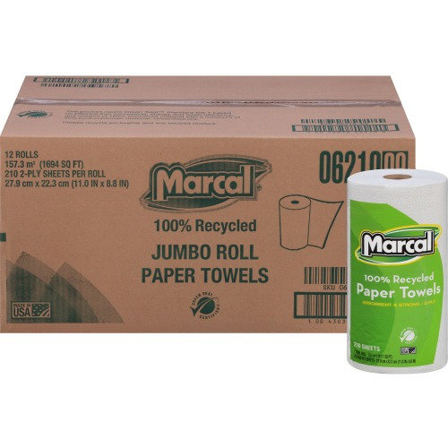 Marcal 100% Recycled Jumbo Roll Paper Towels  MRC6210