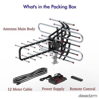 Winado HDTV 1080P Amplified Antenna TV 36dB Rotor Remote 360 UHFVHFFM 150Miles 474722083434