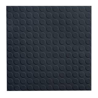 ROPPE Low Profile Circular Design 19.69 in. x 19.69 in. Black Rubber Tile 9921P100