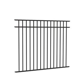 Barrette Outdoor Living Natural Reflections Standard-Duty 4-12 ft. H x 6 ft. W Black Aluminum Pre-Assembled Fence Panel 73002356