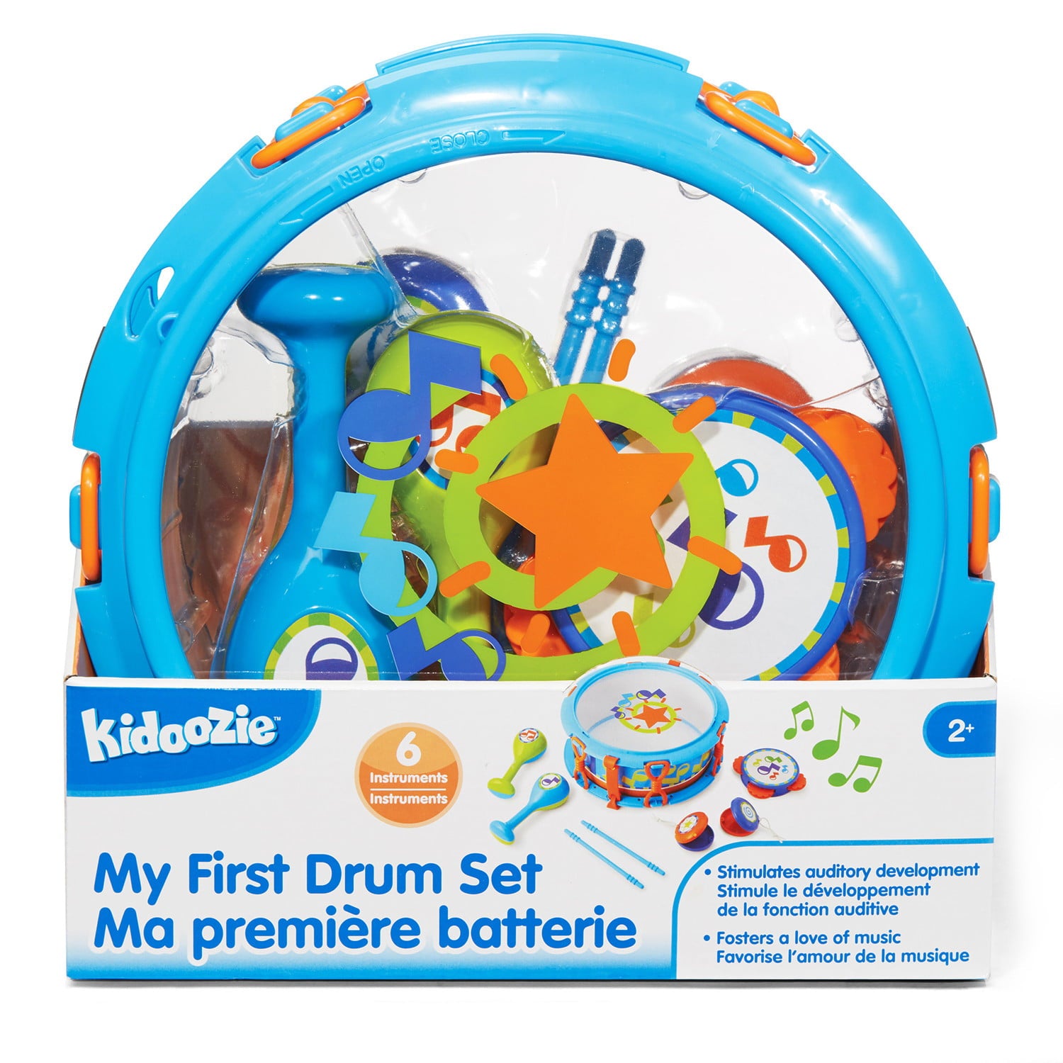 Kidoozie My First Drum Set， Set of 6 Instrument Toys for Children ages 2 years and older