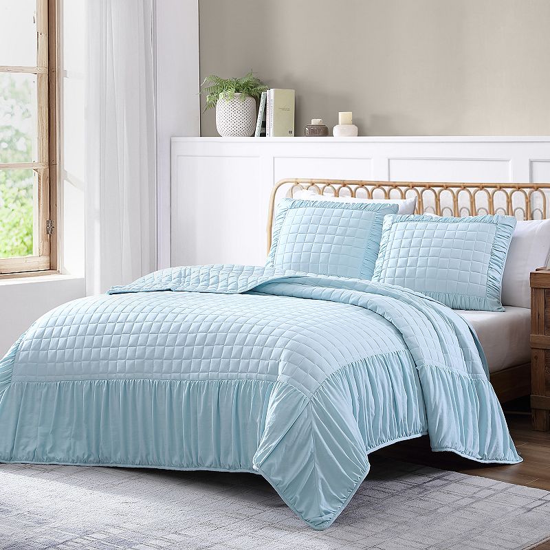 Ellie Designs Cedra Ruched Quilt Set with Shams