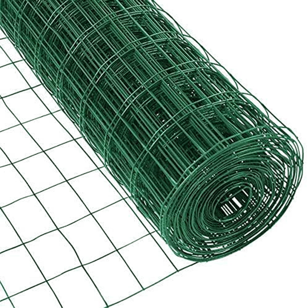 Carevas Vinyl Coated Garden Fence Hardware Cloth Poultry Fence Galvanized Rolls Garden Enclosure Fence Wire Fence Roll 118 * 20in for Balcony Courtyard Garden