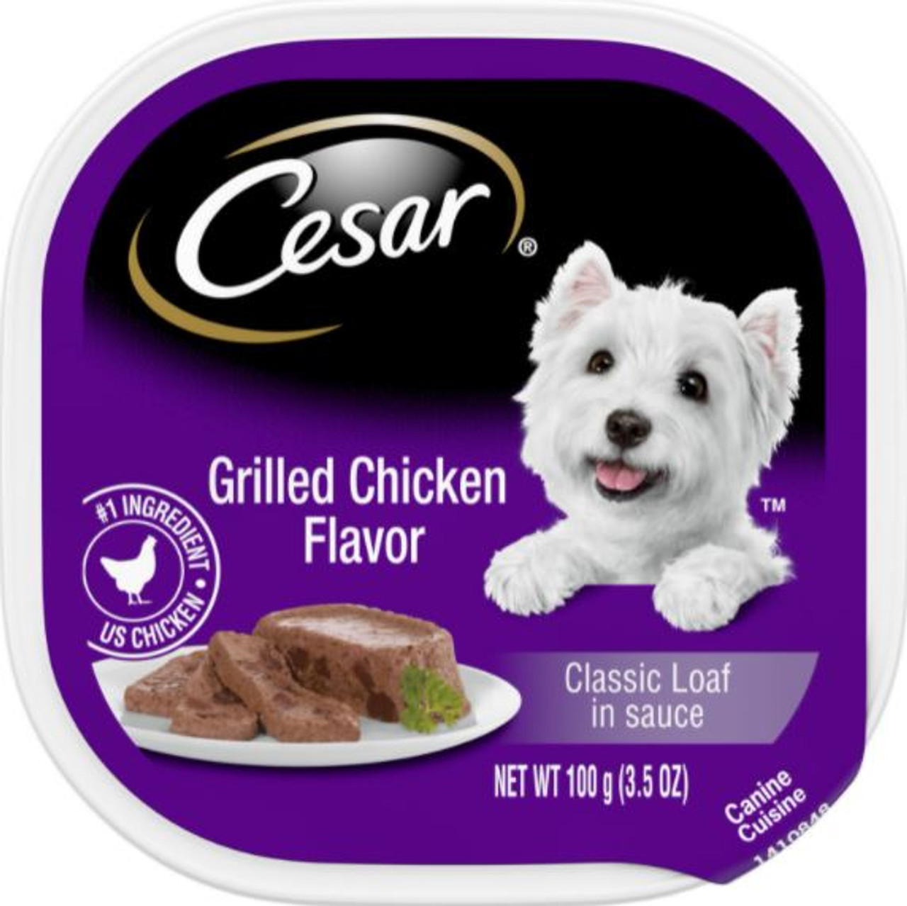 Cesar Classic Loaf in Sauce Grilled Chicken Flavor Dog Food Tray， 3.5oz.