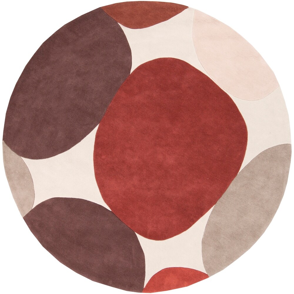 Hand tufted Geometric Contemporary Round Area Rug