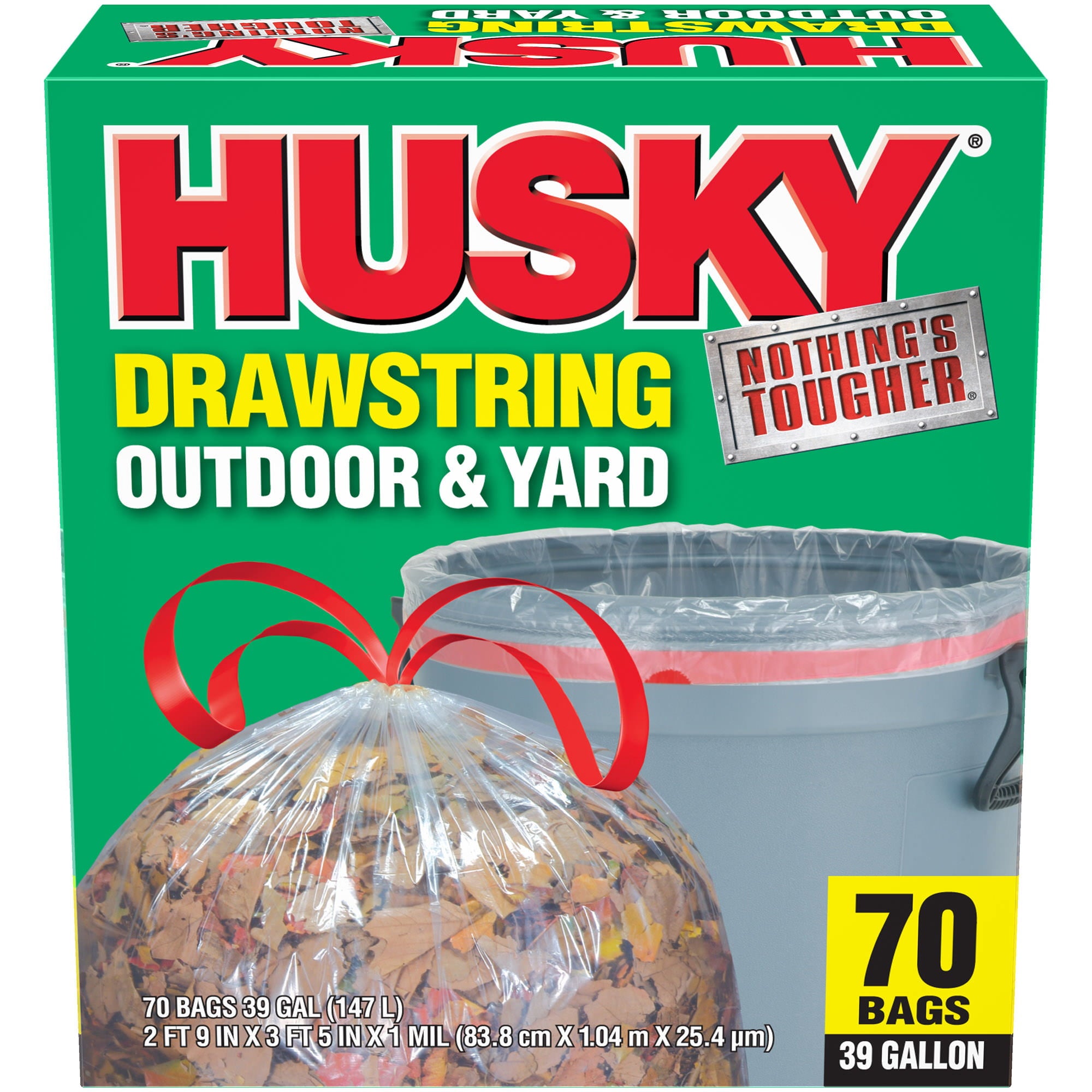 Husky 39 Gal Drawstring 70 Ct Clear Yard Bag