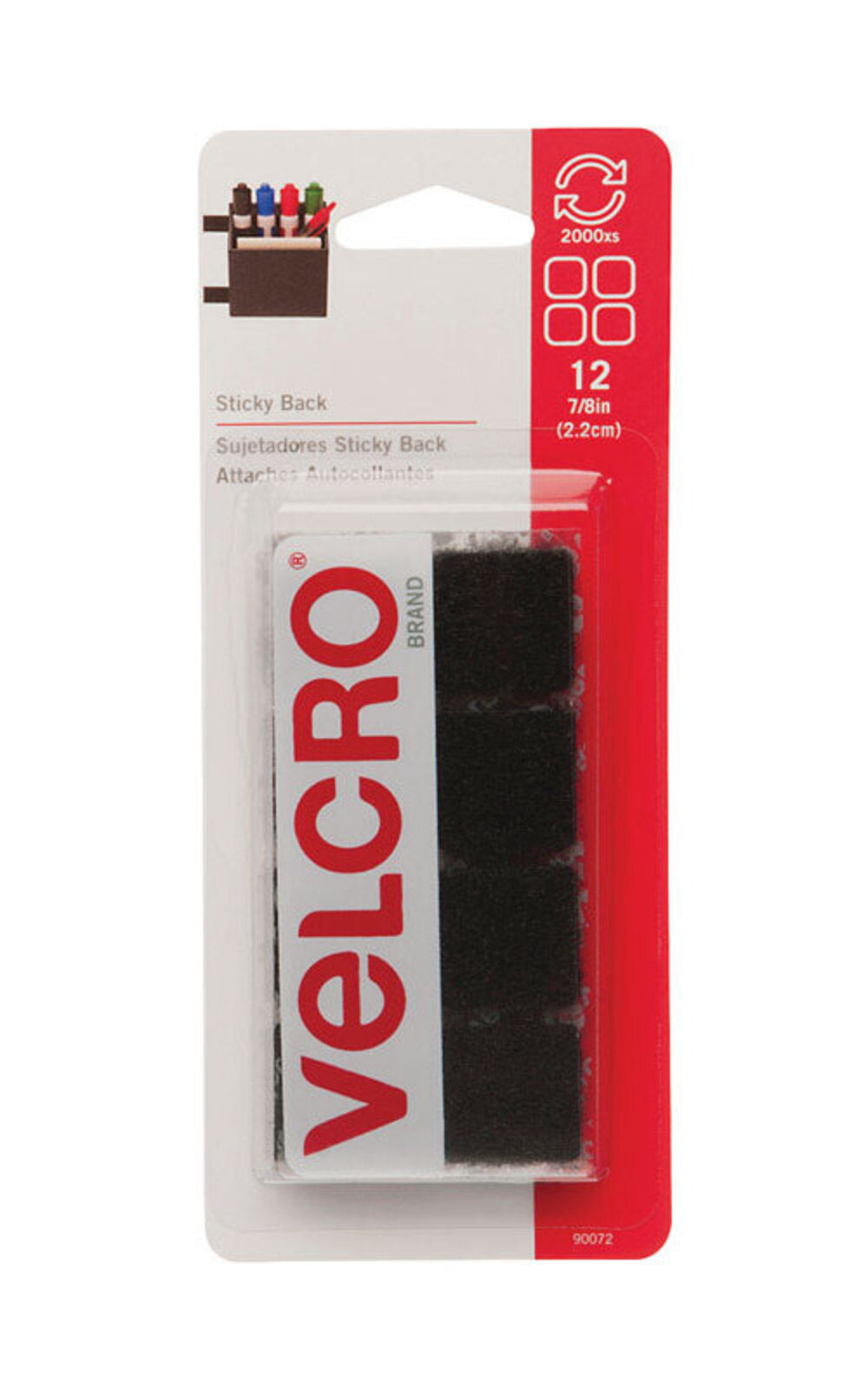 VELCRO SQ BLK 7/8