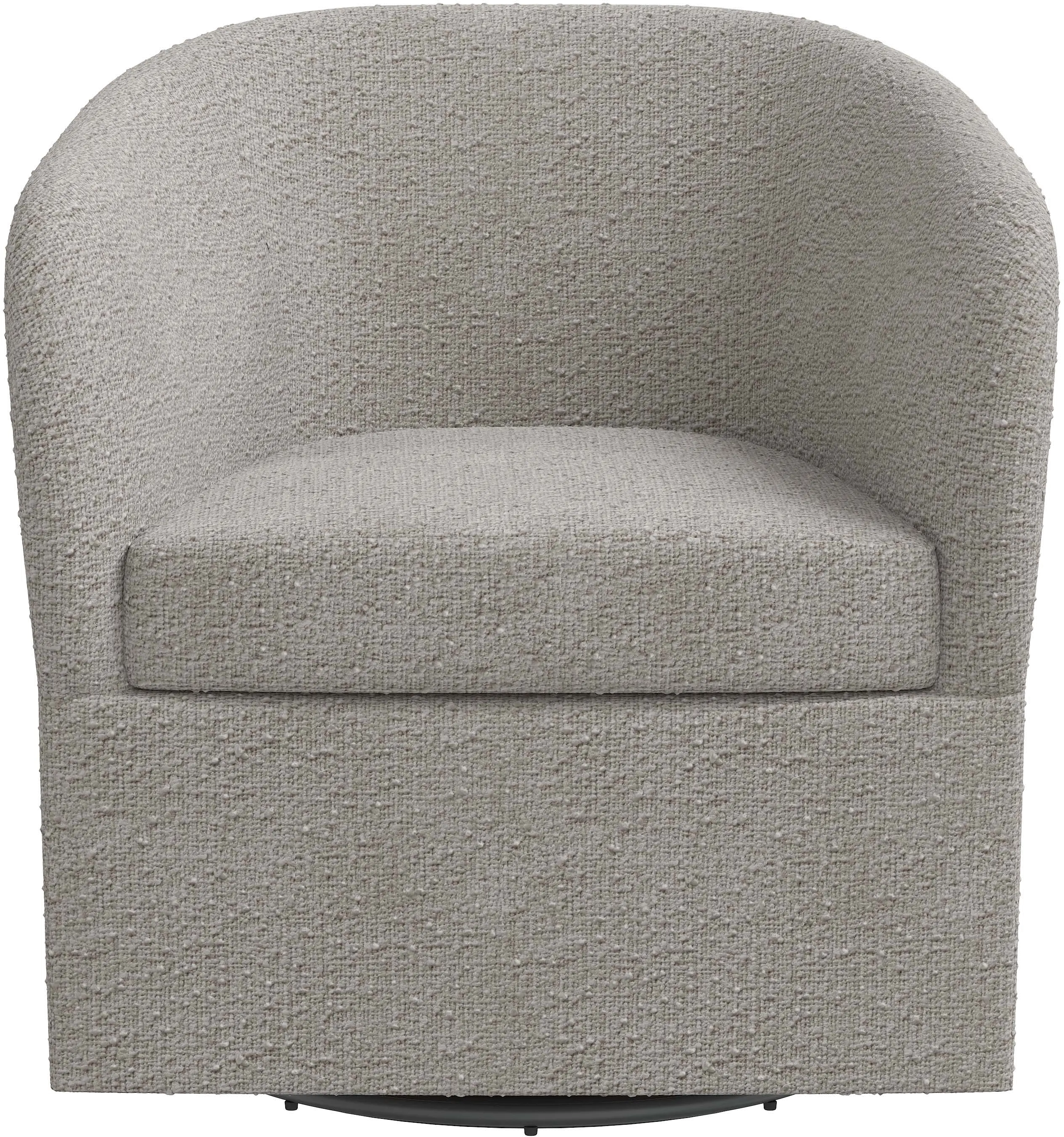 Becca Boucl Gray Swivel Chair - Skyline Furniture