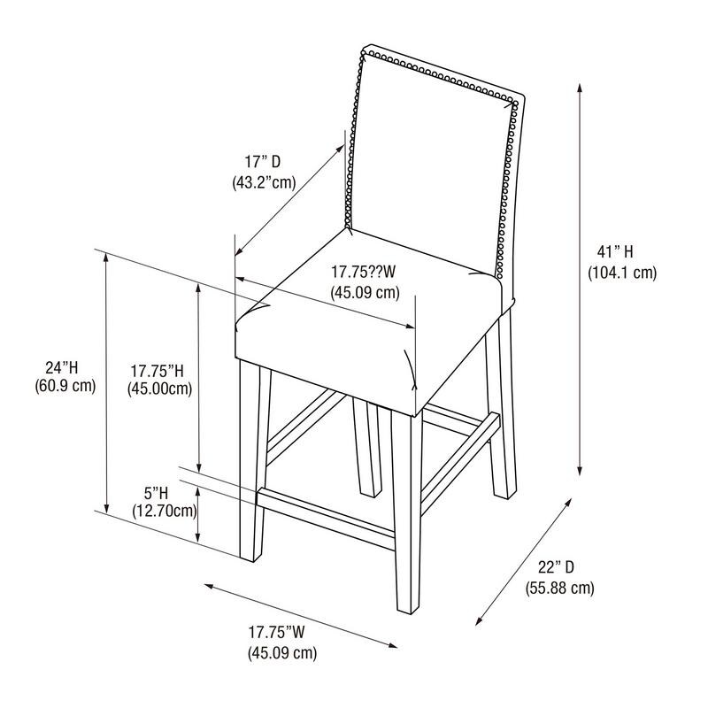 Linon James Crystal White 24 inch Counter Stool