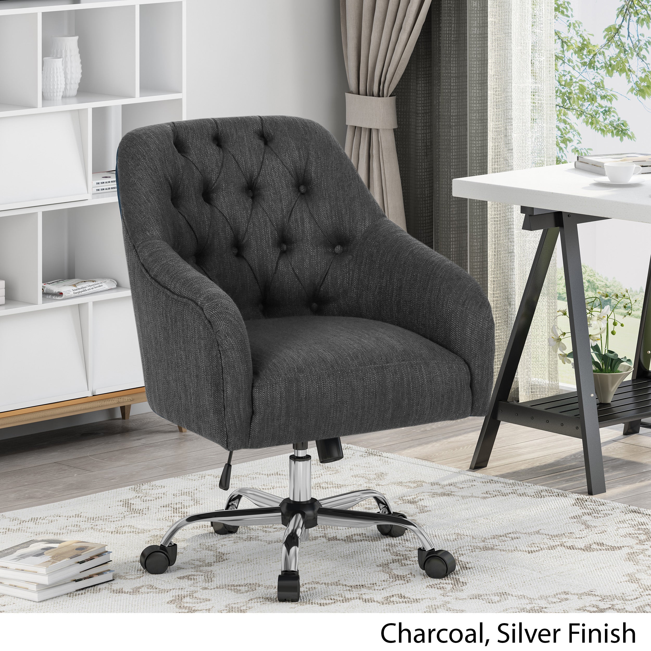 Uriel Tufted Home Office Chair with Swivel Base