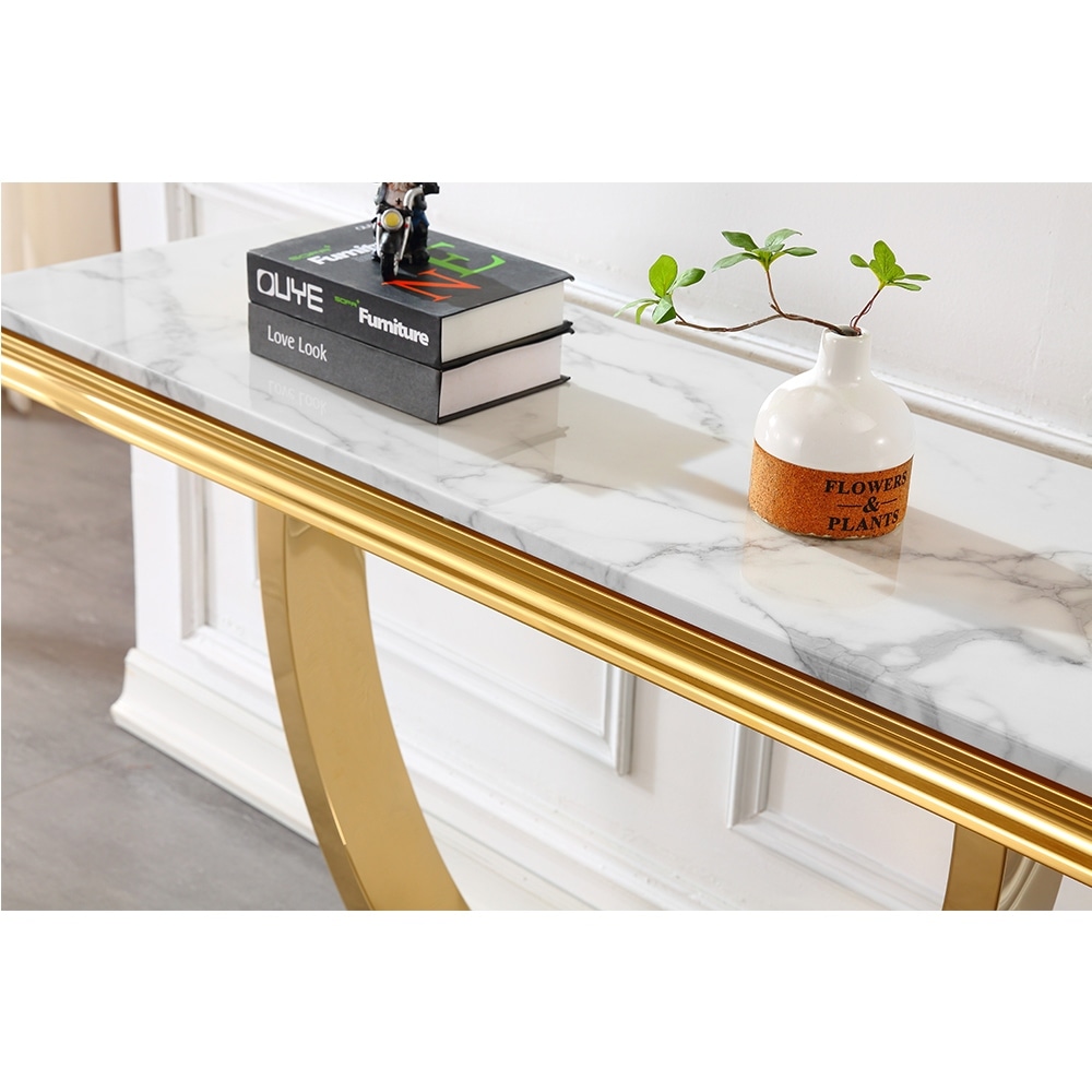 Modern Rectangular Marble Console Table