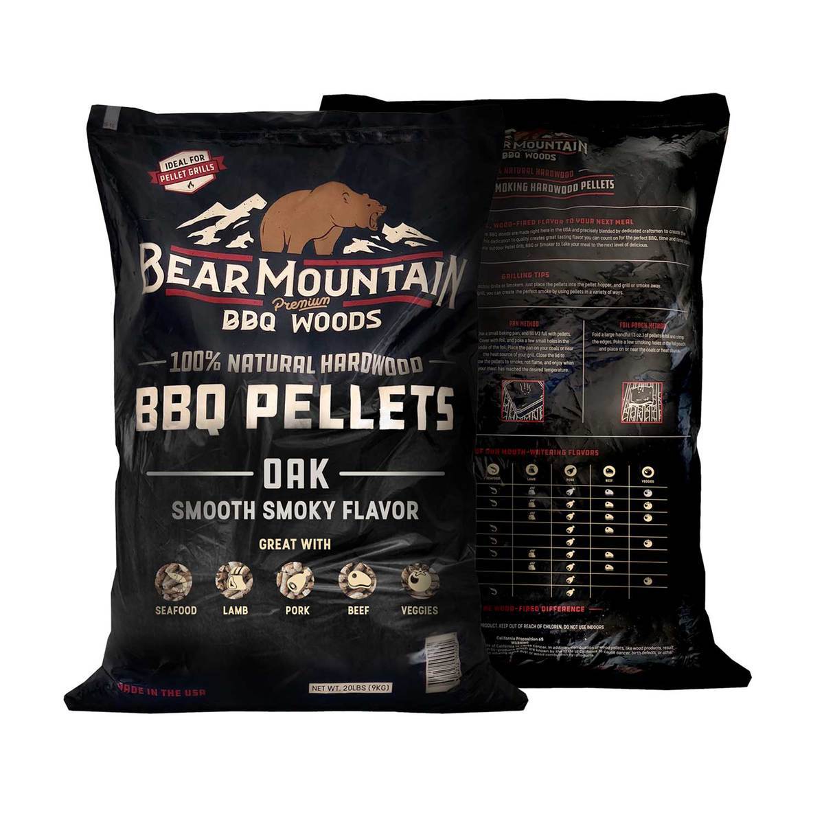 Bear Mountain Oak BBQ Wood Pellets  20lbs