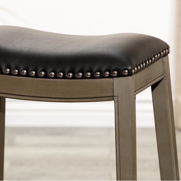 DTY Indoor Living Durango Leather Saddle Stool