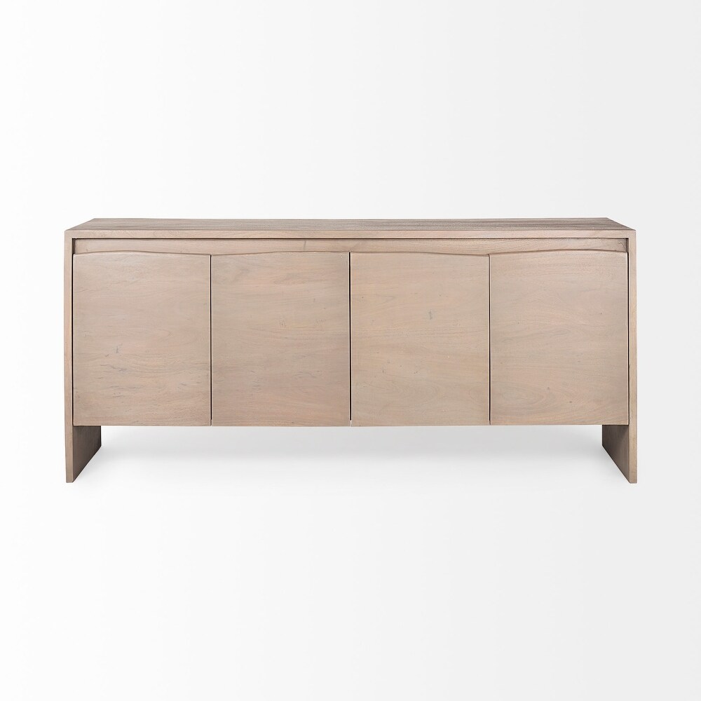 Konstantin Light Brown Solid Wood With Live Edge Doors Sideboard   72.0L x 18.0W x 32.0H