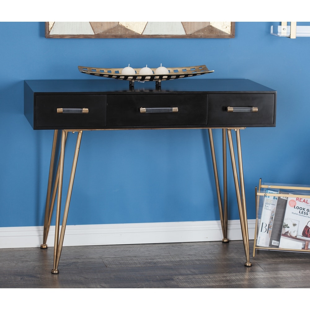 Black Wood Modern Console Table 31 x 42 x 18   42 x 18 x 31