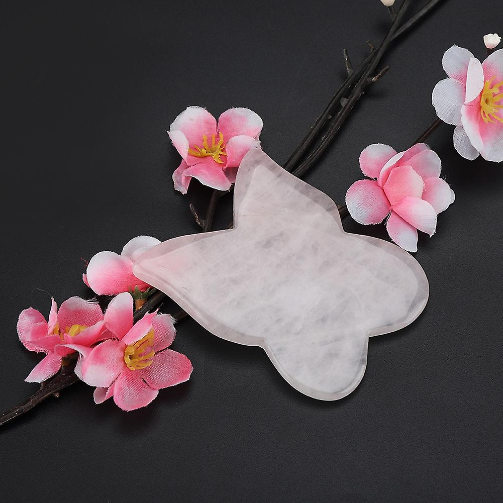 Natural Rose Quartz Crystal Healing Massage Stone Scrapping Plate