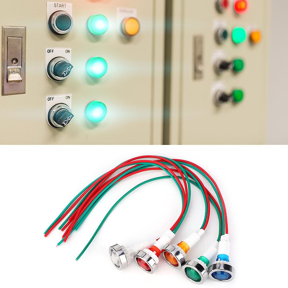 15pcs Dc12v 10mm Led Pilot Lamp Power Indicator Light With Wire Cable