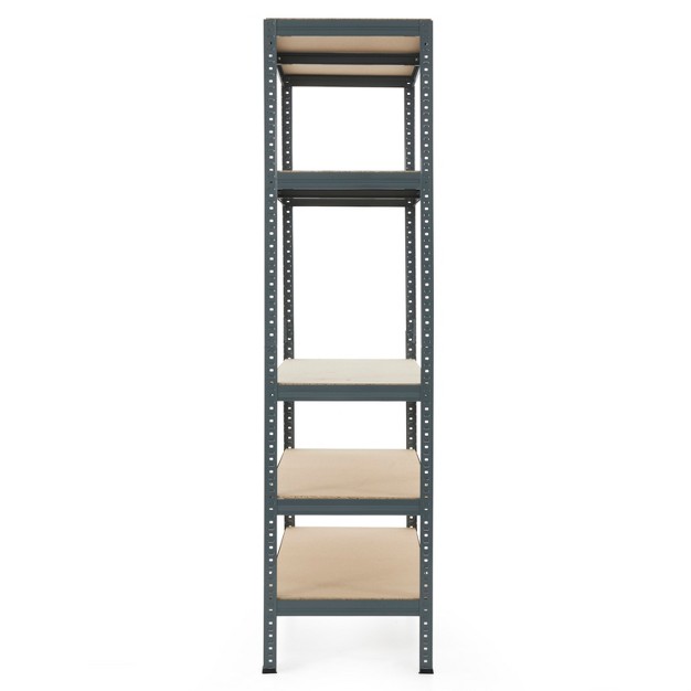 Multipurpose 5 Tier Adjustable Storage Metal Frame Shelving Unit Boltless Utility Rack For Warehouses And Garages 500 Lb Capacity