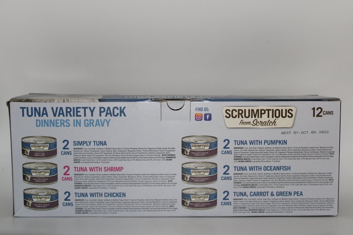 Scrumptious From Scratch Tuna In Gravy Variety Pack Canned Cat Food， 2.8-oz， case of 12