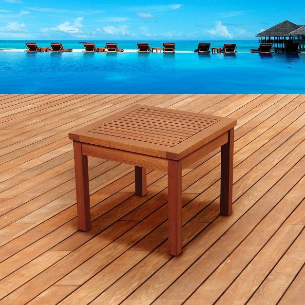 Kingsbury Outdoor Eucalyptus Wood Side Table International Home Miami