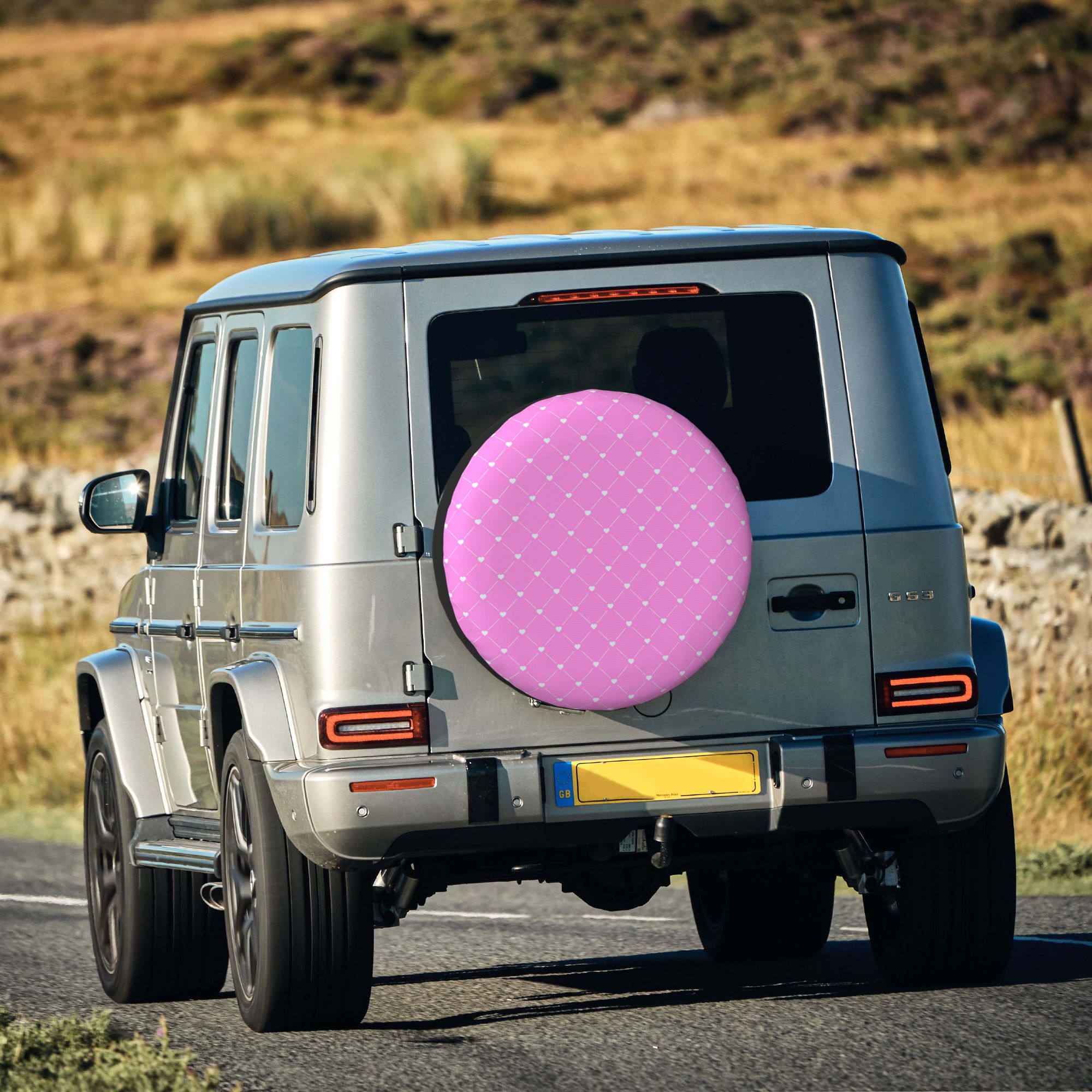 XMXY Pink Decorative Texture Spare Tire Cover，Universal Waterproof Cover for Jeep RV Tire Wheel Protection 14 inch