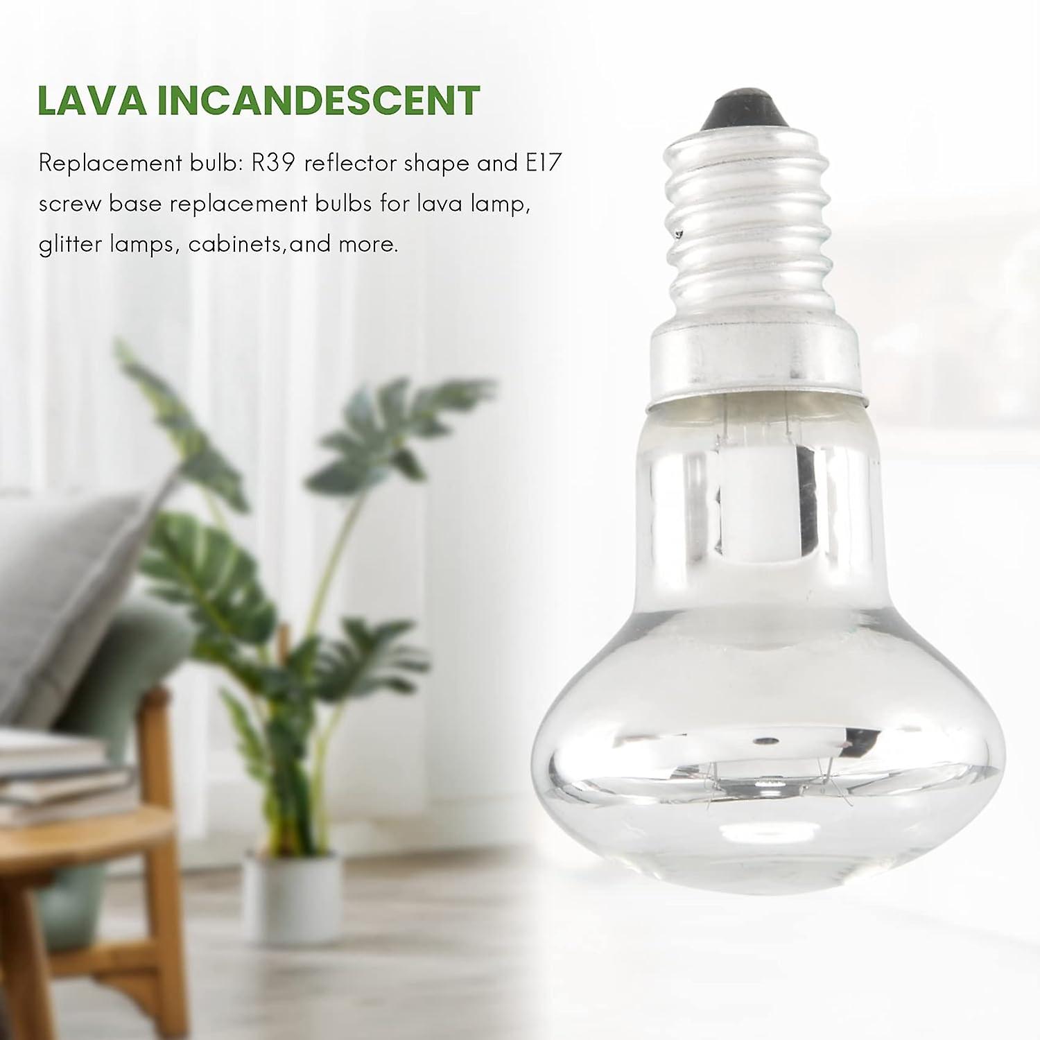 Lava Lamp Replacement Bulb 3Pcs E14 R39 30W Clear Incandescent Spotlight Screw-in Light Bulb