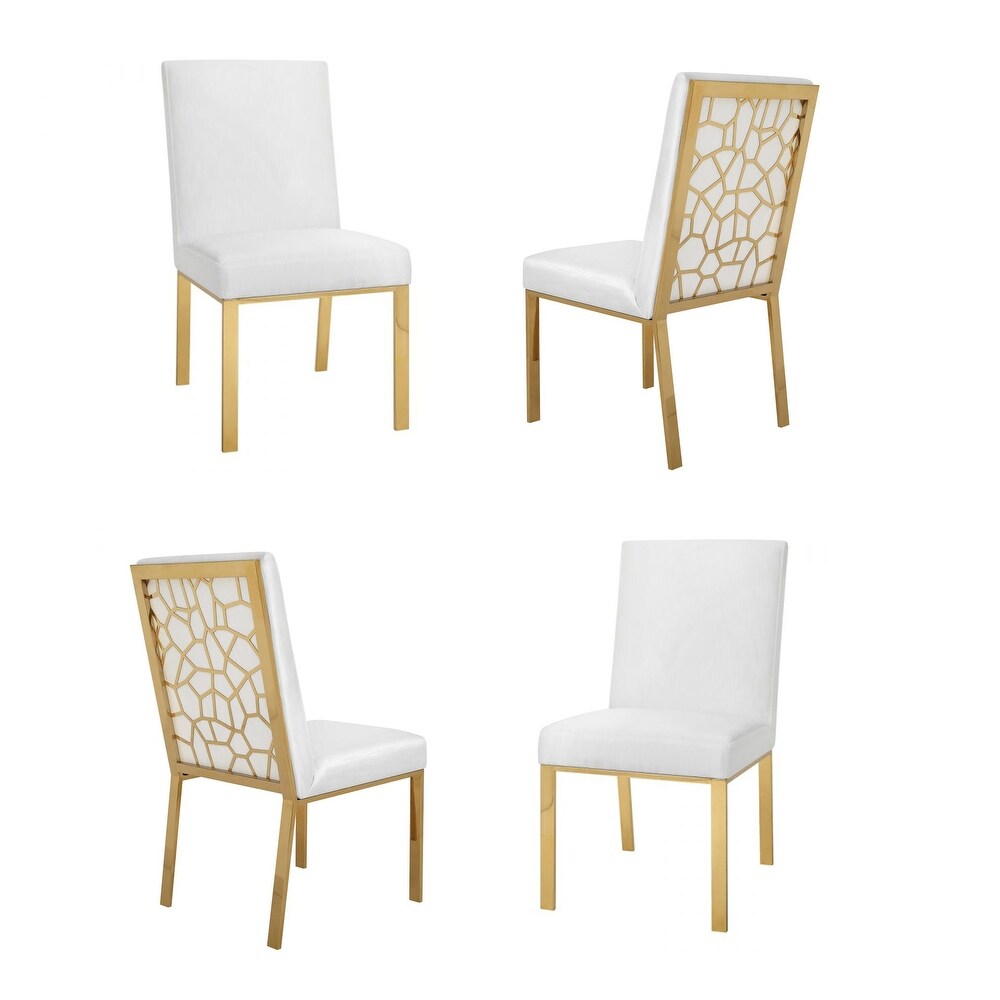 Roca White/Gold Dining Chair (Set of 4)   36\