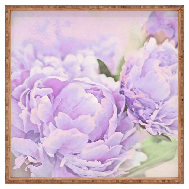 Lisa Argyropoulos Lavender Peonies Square Tray Purple Deny Designs