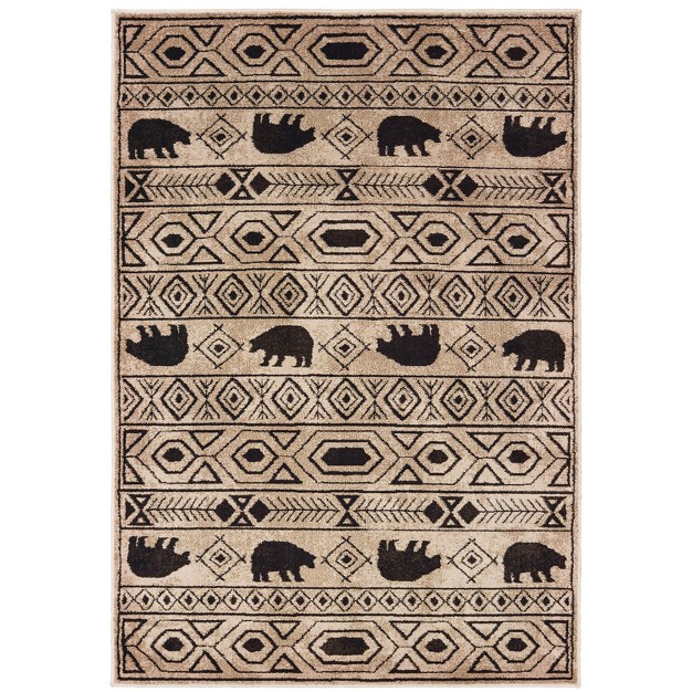 Weston Geometric Impressions Area Rug Ivory black Captiv8e Designs