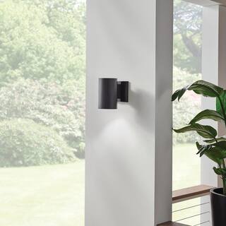 KICHLER Independence 7 in. 1-Light Black Outdoor Hardwired Wall Lantern Sconce with No Bulbs Included (1-Pack) 9234BK