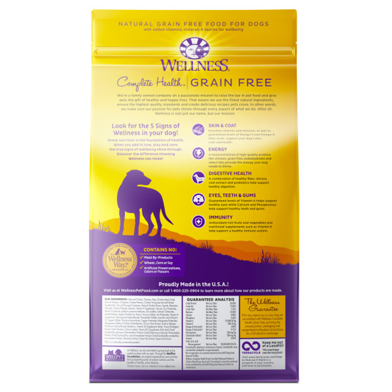 Wellness Complete Health Chicken Grain Free Dog Food， 4 Lb. Bag