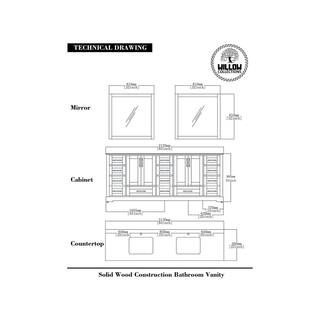 Willow Collections Fenway 84 in. W x 22 in. D x 36 in. H Double Sink Bath Vanity in Pewter Green with 2