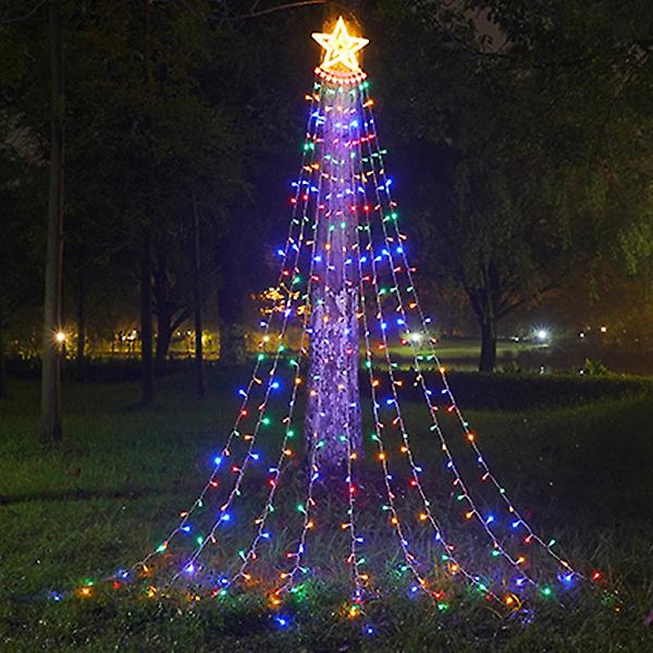 Remote+warm White Solar Waterfall String Light Christmas Tree Hanging Us 43509