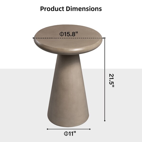 Patio Watcher 16 in. Mgo Concrete Mushroomshaped Patio Outdoor Side Table