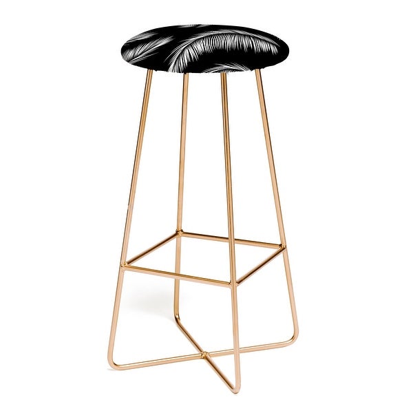 Kelly Haines Monochrome Palm Leaves Bar Stool