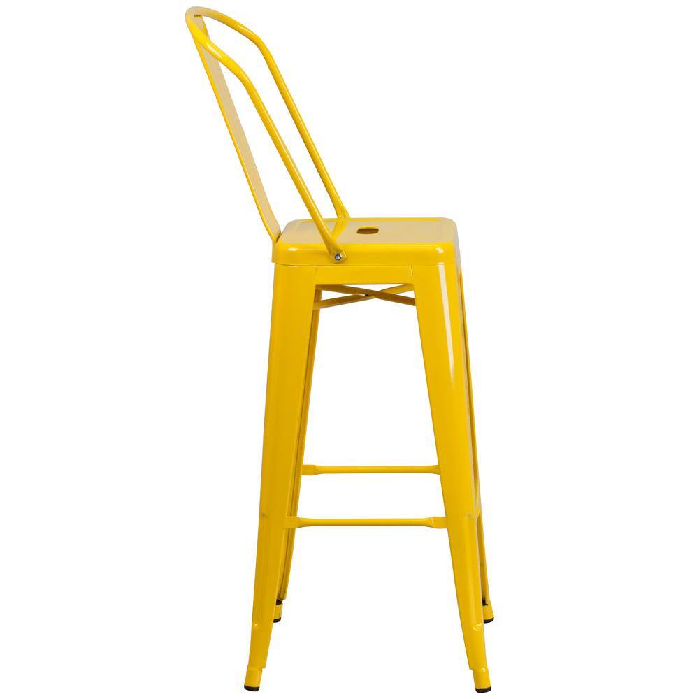 Flash Furniture 30.25 in. Yellow Metal Bar Stool CH3132030GBYL