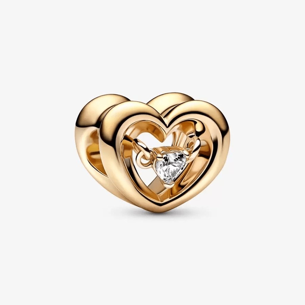 PANDORA  Radiant Heart & Floating Stone Charm