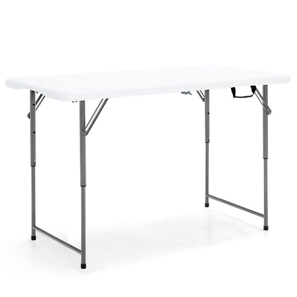 Folding Table Portable Bifold Picnic Dining Table Height Adjustment