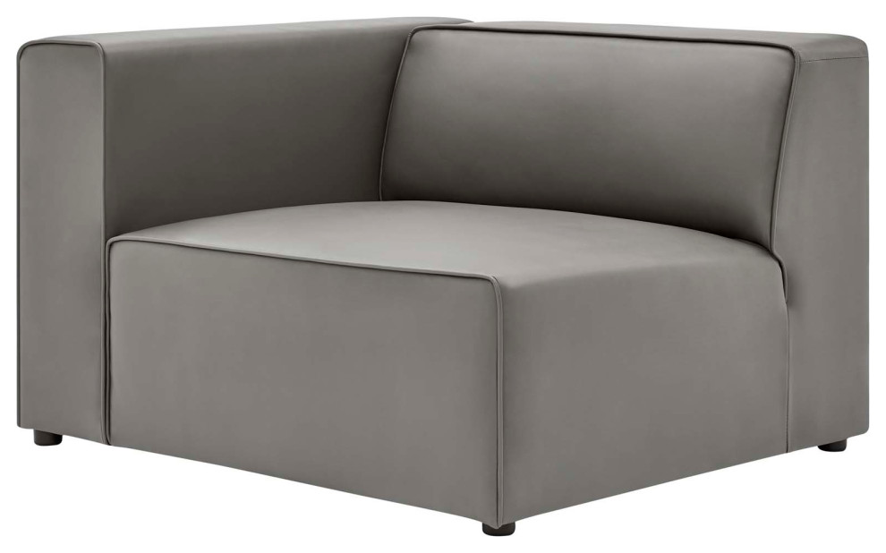 Sectional Sofa Set  Faux Vegan Leather  Gray  Modern  Lounge Hospitality   Transitional   Sectional Sofas   by House Bound  Houzz