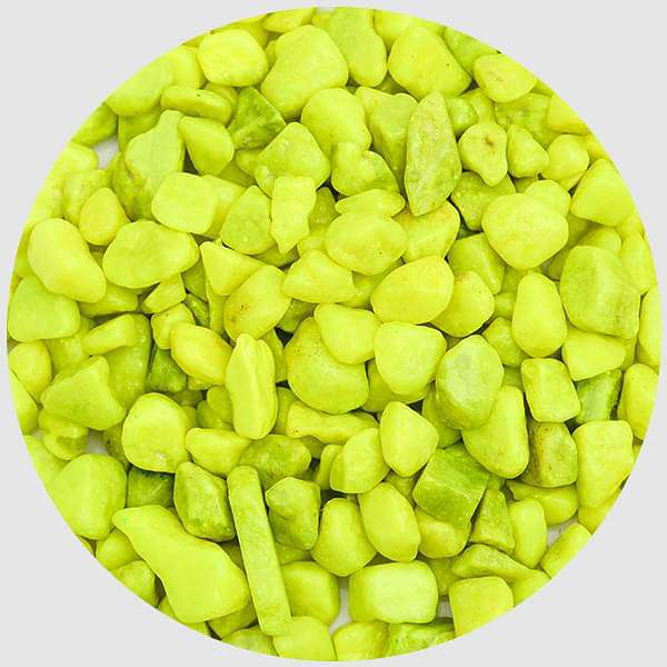 Aquarium Pebbles (Lime Yellow, Small) - 1 kg