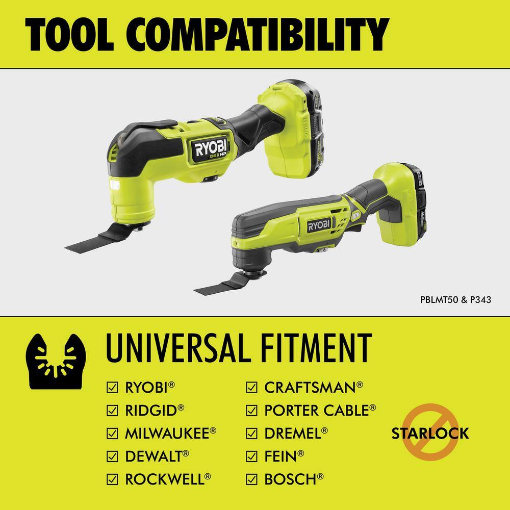 RYOBI 16-Piece Oscillating Multi-Tool Blade Accessory Set with 4-Piece Wood and Metal Oscillating Multi-Tool Blade Set A241601-A24402