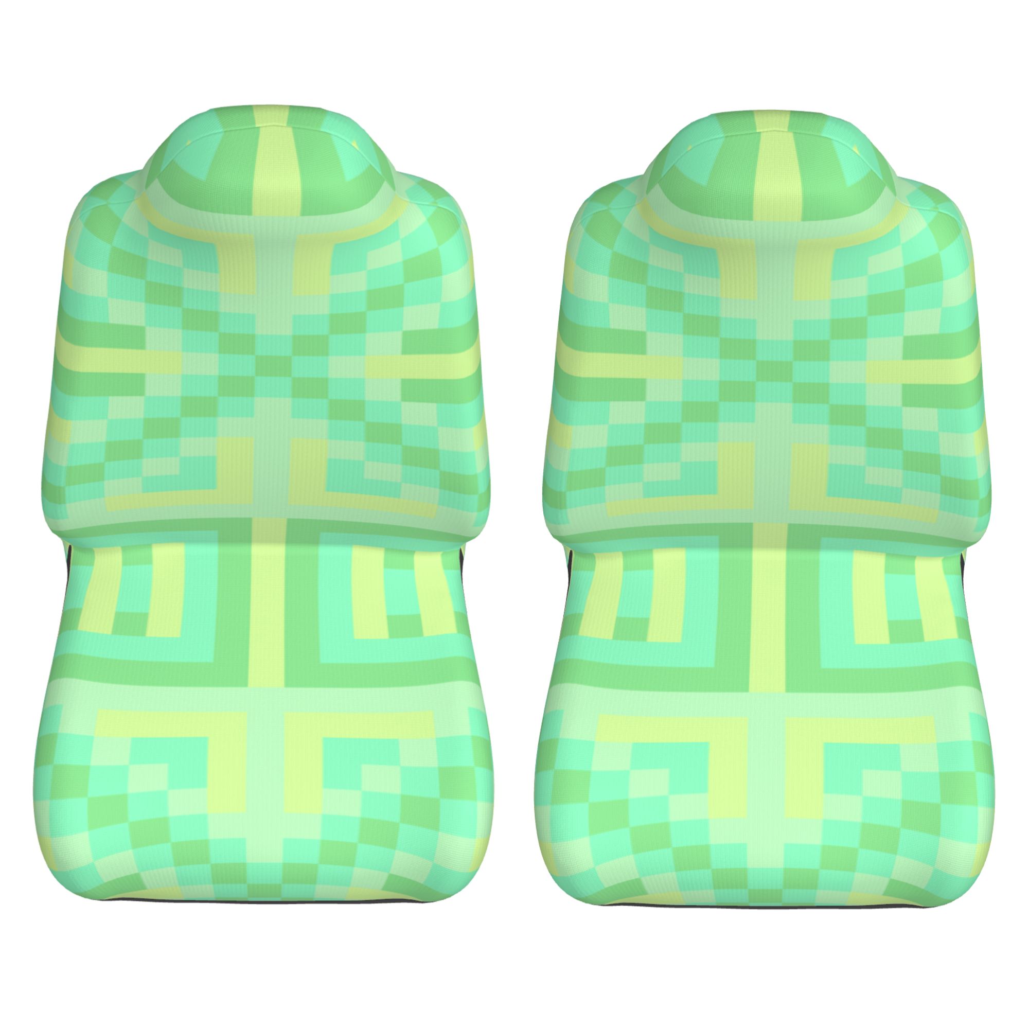 ZICANCN Car Seat Cover Green Geometric Pattern Car Front Seat Covers Protectors ， Automotive Seat Covers for Cars Trucks Suv