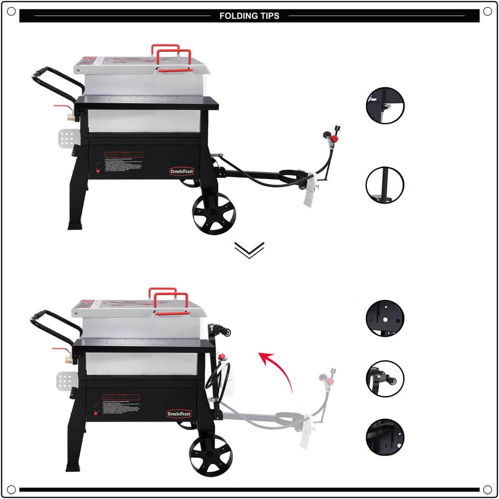 CreoleFeast Single Sack Crawfish Boiler Outdoor Stove Propane Gas Grill Cooker in Black CFB1001A