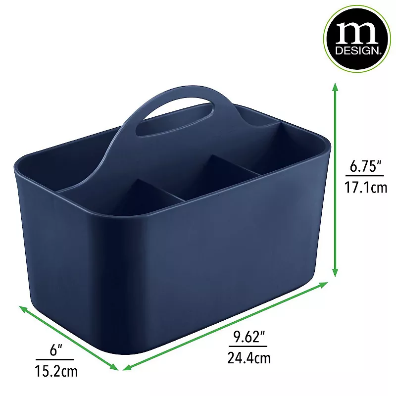 mDesign Small Plastic Storage Caddy for Desktop Office Supplies， 4 Pack - Black