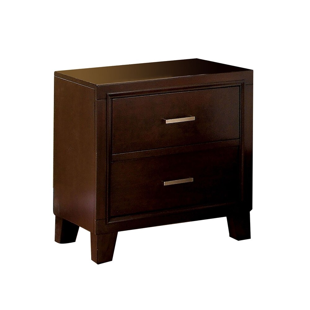 2 Drawers Wood Nightstand